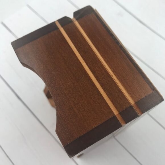 Reuge Swiss Music Box Boy Playing Horn for Bird Image on Top Wood Footed Hinged - Picture 9 of 13